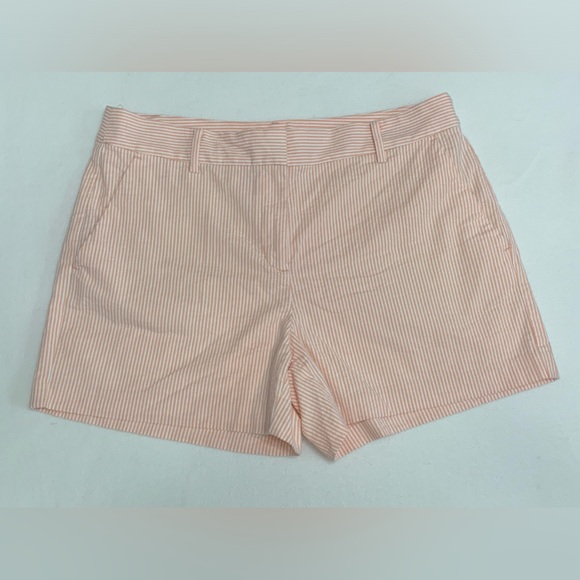 LOFT PINSTRIPED COTTON SHORTS - SZ 10 - Picture 1 of 8